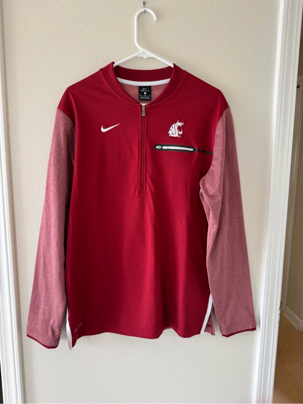 Nike WSU Men’s M Dri Fit Washington State Cougars Red Quarter-Zip Pullover